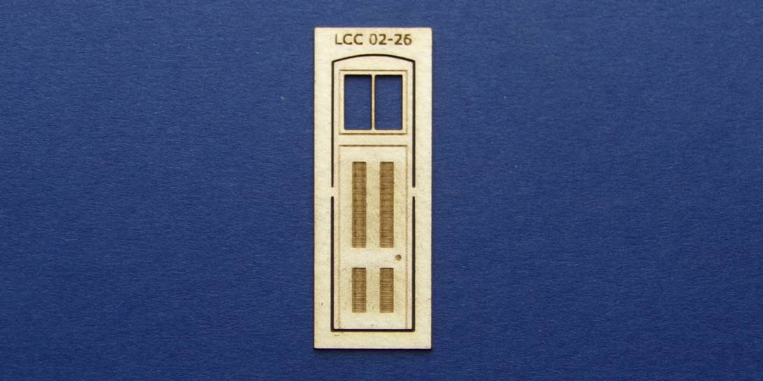 LCC 02-26 OO gauge single square door with transom type 1 Single square door with transom type 1.